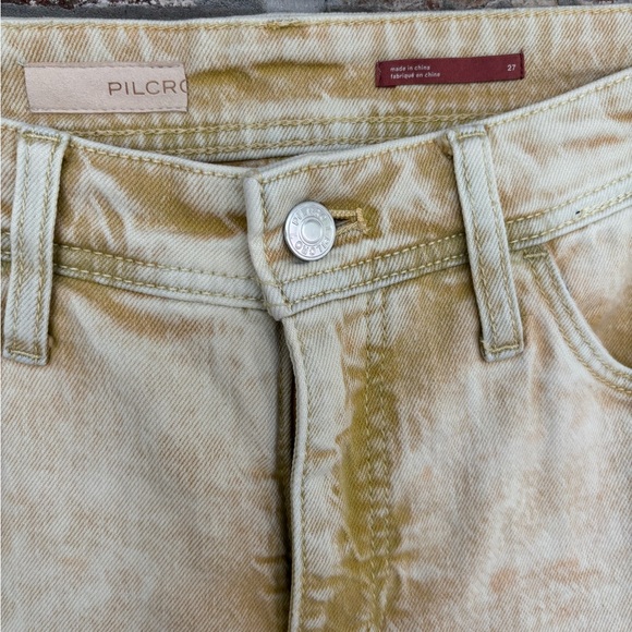 Anthropologie Pilcro Slim Boyfriend Jeans Yellow Size 27 Boho Casual - Picture 3 of 5